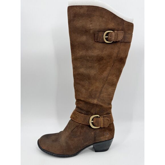 BORN Kylli Distressed Brown Suede Leather Riding Boots Size 9.5 - Picture 5 of 11